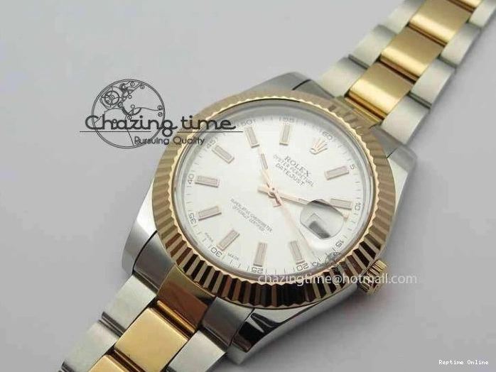 0127 DateJust II 41mm SS RG BP Maker Best Edition Silver Sticks Dial On SS RG Bracelet SA Comfortable 3716